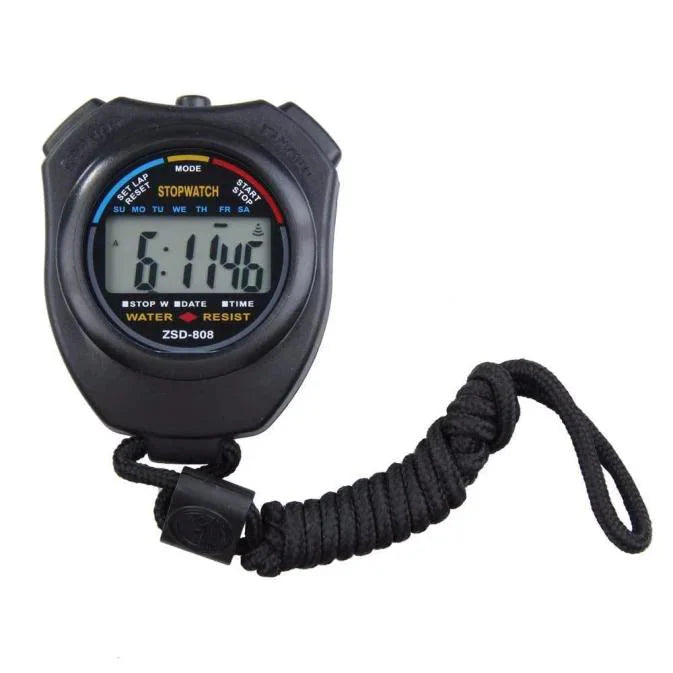 2PCS SET Digital Stopwatch Sports Counter Chronograph Date Timer Odometer Watch Anti Spier