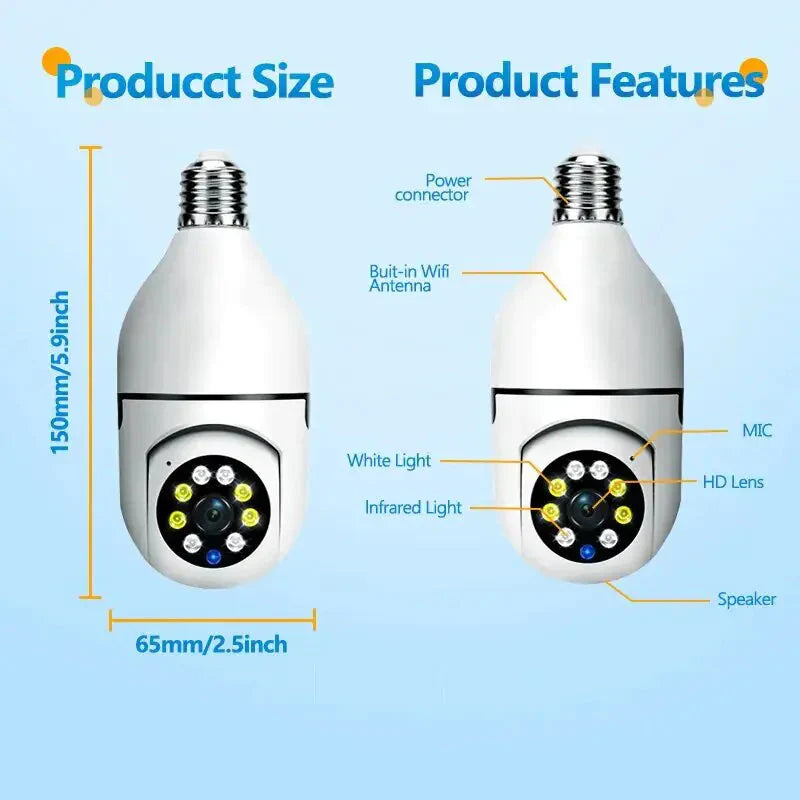 Smart 5G Surveillance Bulb: Full-Color Night Vision Anti Spier