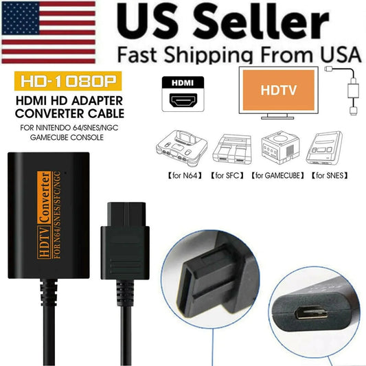 N64 To HDMI Converter Adapter HD Link Cable For Nintendo Gamecube Super NES SNES Anti Spier