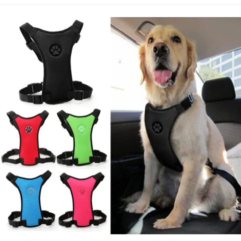 Dog supplies Breathable mesh chest straps Pet car safety chest back Anti Spier
