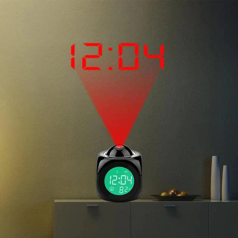 LED Projection Alarm Clock Digital LCD Display Voice Talking Weather Snooze USB Anti Spier