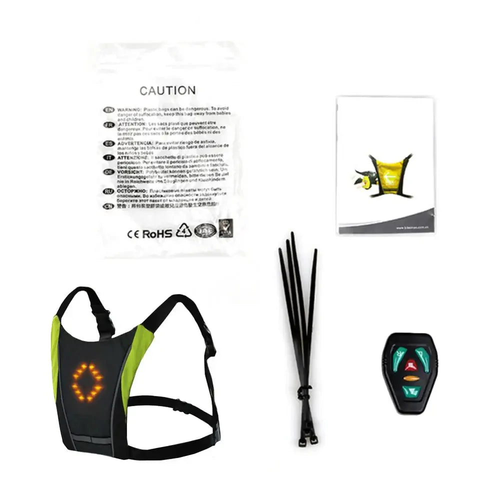 LED Cycling Safety Vest with Bag Anti Spier