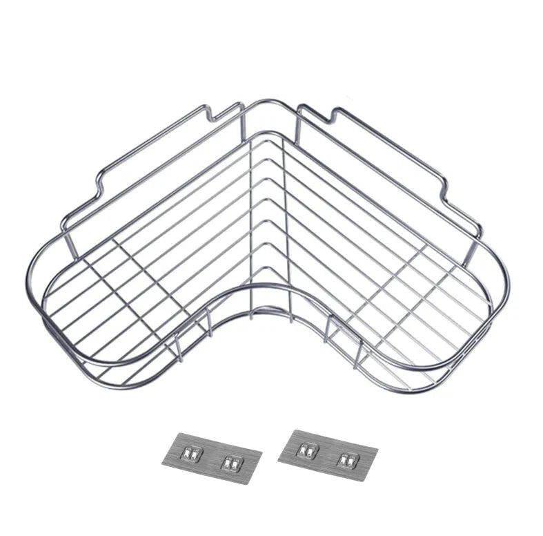 Shower Caddy Shelf Bathroom Corner Bath Storage Holder Organizer Triangular Rack Anti Spier