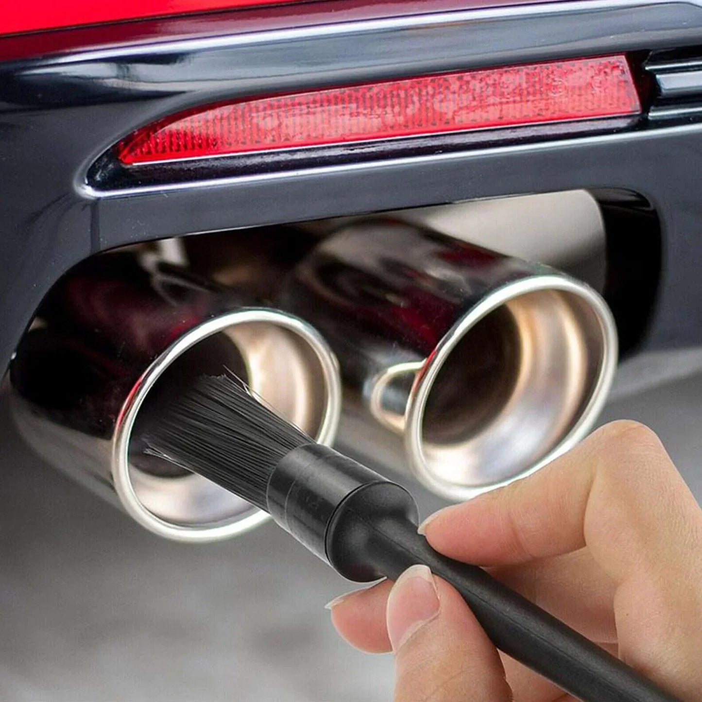 5PC Car Detailing Brush Kit Boar Hair Vehicle Auto Interior For Wheel Clean Sets Anti Spier