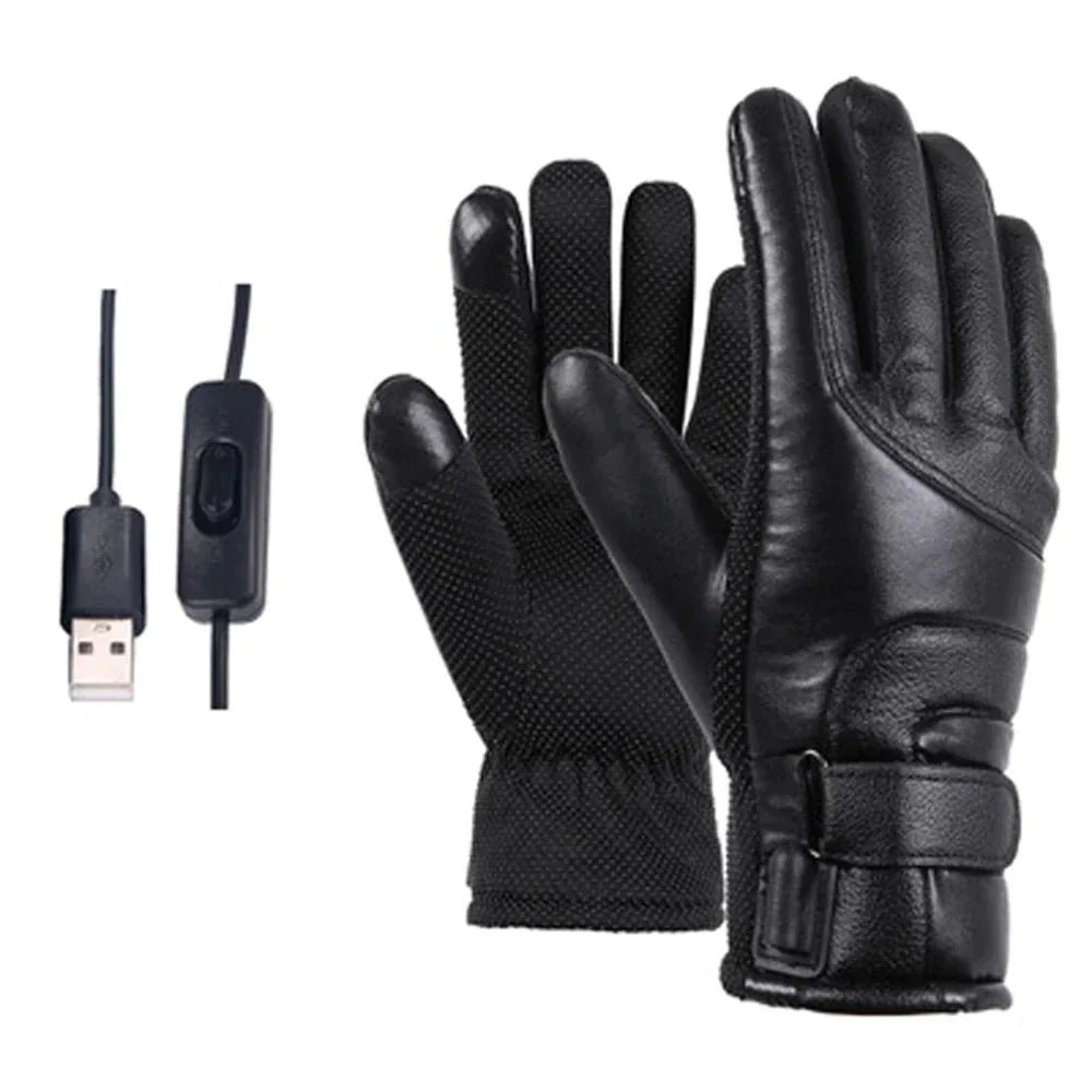Electric USB Heated Gloves Winter Warming Thermal Ski Snow Hand Warm Windproof Anti Spier