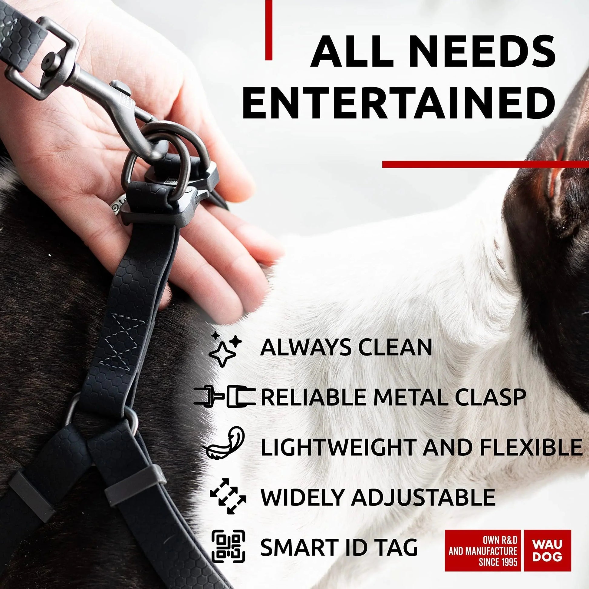 Black Waterproof Dog Harness Adjustable for Small Dogs S Size 1622 inch Anti Spier