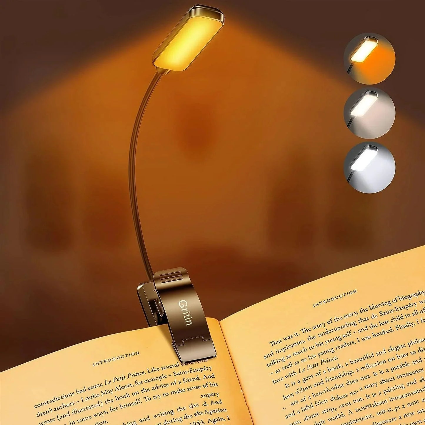 Minimalist LED Rechargeable Book Light Anti Spier