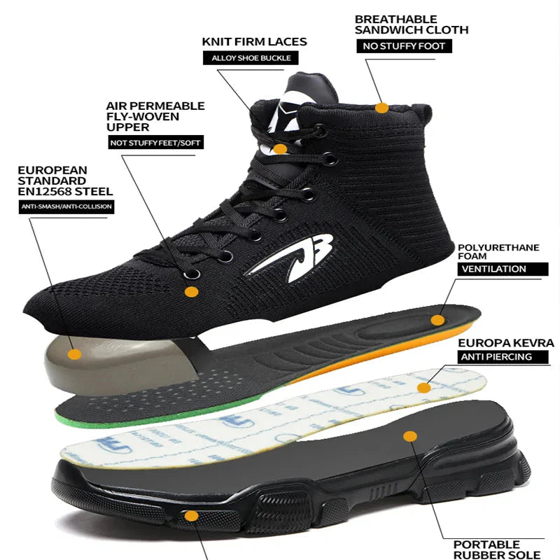 Mens Winter Safety Work Boots Shoes Anti Spier