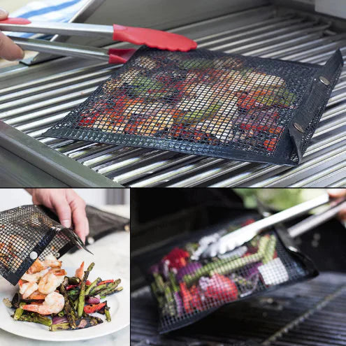 Non-Stick BBQ Mat and Mesh Grilling Bags Anti Spier