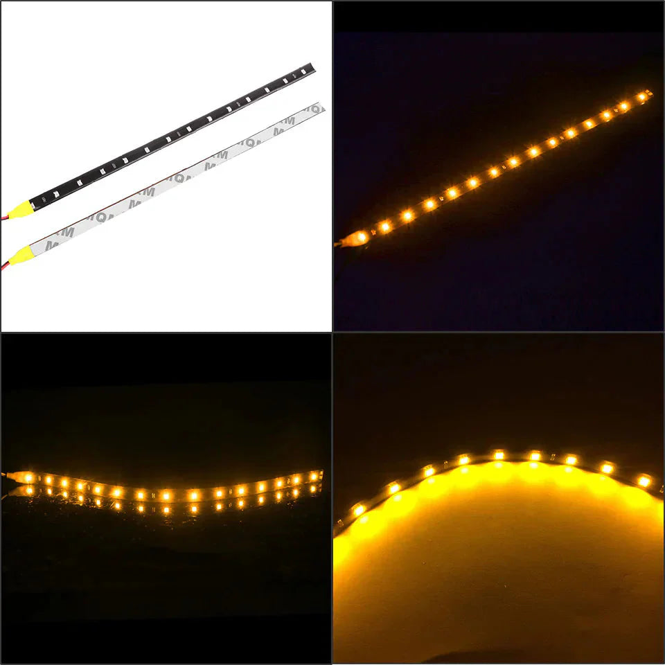 Lot Waterproof 12''/15 DC 12V Motor LED Strip Underbody Light For Car Motorcycle Anti Spier