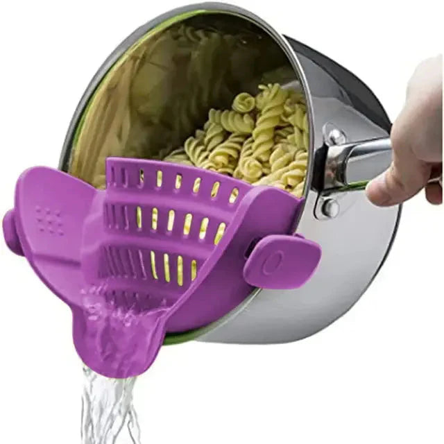 Multi-Functional Silicone Clip-On Strainer Anti Spier