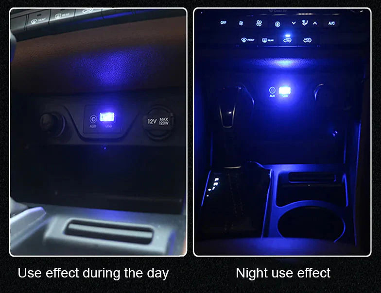 3x Mini Blue LED USB Car Interior Light Neon Atmosphere Ambient Lamp Accessories Anti Spier