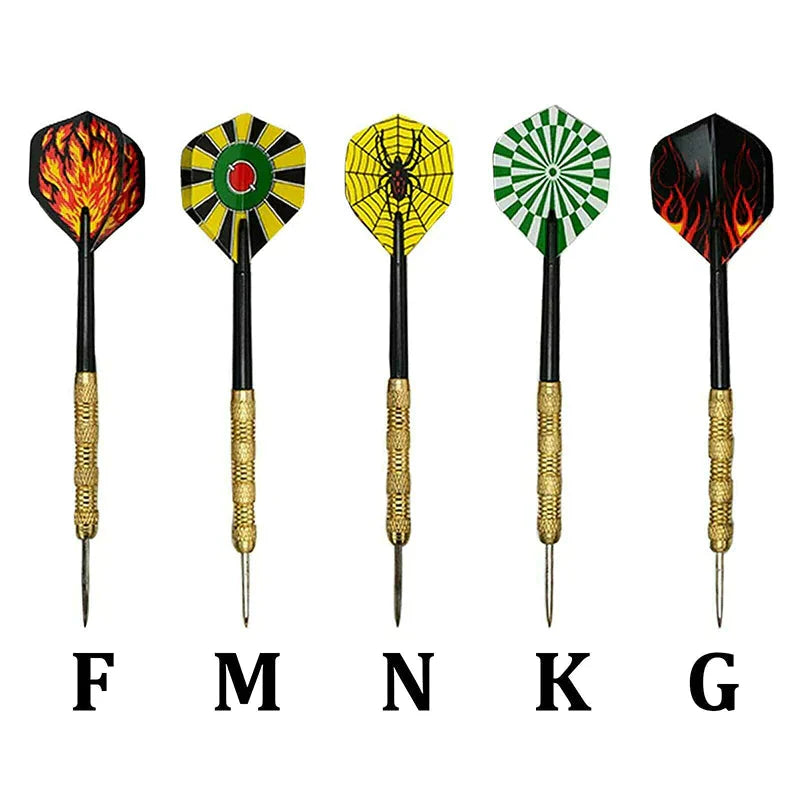 5 Sets (15Pcs) Steel Tip Professional Darts Set Darts Slim Barrel Dart Flights Anti Spier