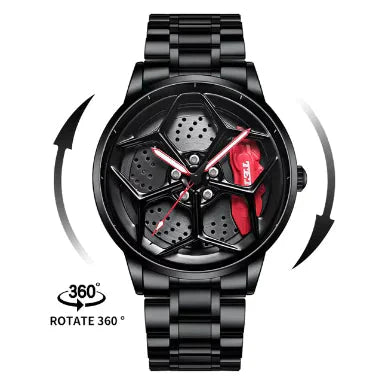 Car Wheel Hub Quartz Watch - Military Sport Design Anti Spier