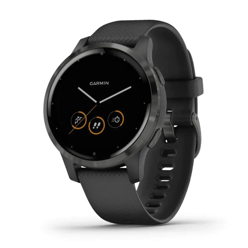Garmin Vivoactive 4 GPS Smartwatch Features Music Body Energy Monitoring Animated Workouts Pulse Ox Sensors and More Black Anti Spier
