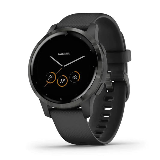 Garmin Vivoactive 4 GPS Smartwatch Features Music Body Energy Monitoring Animated Workouts Pulse Ox Sensors and More Black Anti Spier