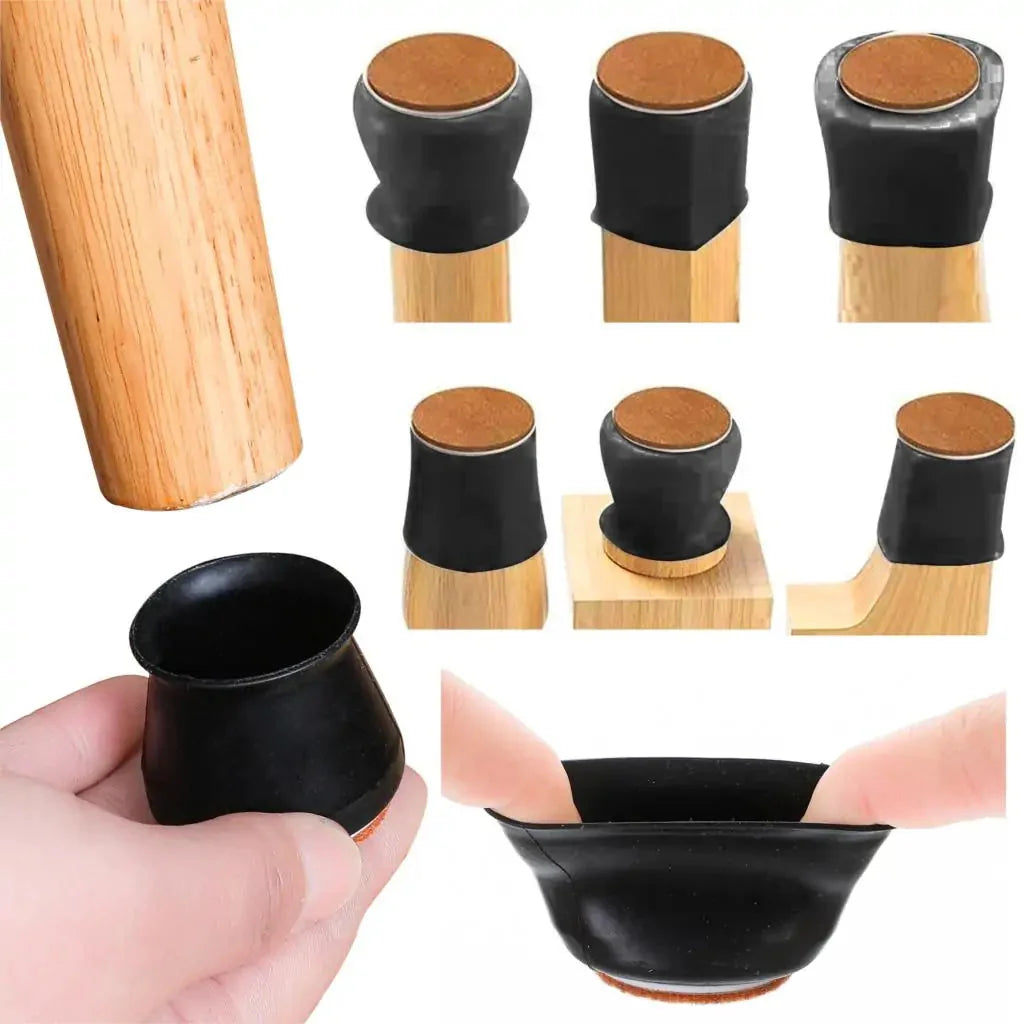 16pcs Silicone Furniture Leg Protectors: Floor Protection & Anti-slip Pads Anti Spier