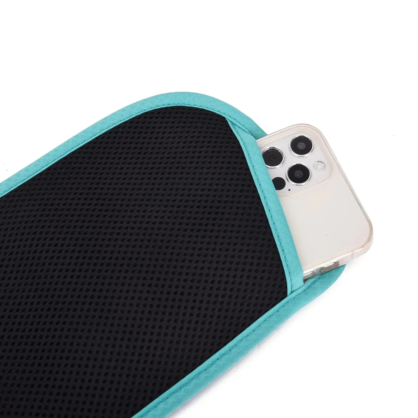 RFID Blocking Money Belt for Men Women, Slim Fanny Pack for Travel，Running,Conceal Waist Wallet for Passport Holder,Phone,Cash(Black Mint Green) Black Mint Green Rfid Blocking & Belt Wide:1.45Inch Anti Spier