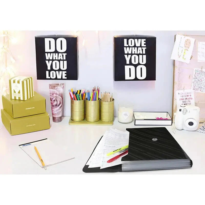 Translucent 7-Pocket Letter Size Poly Expanding File - 1pc Random Color Anti Spier