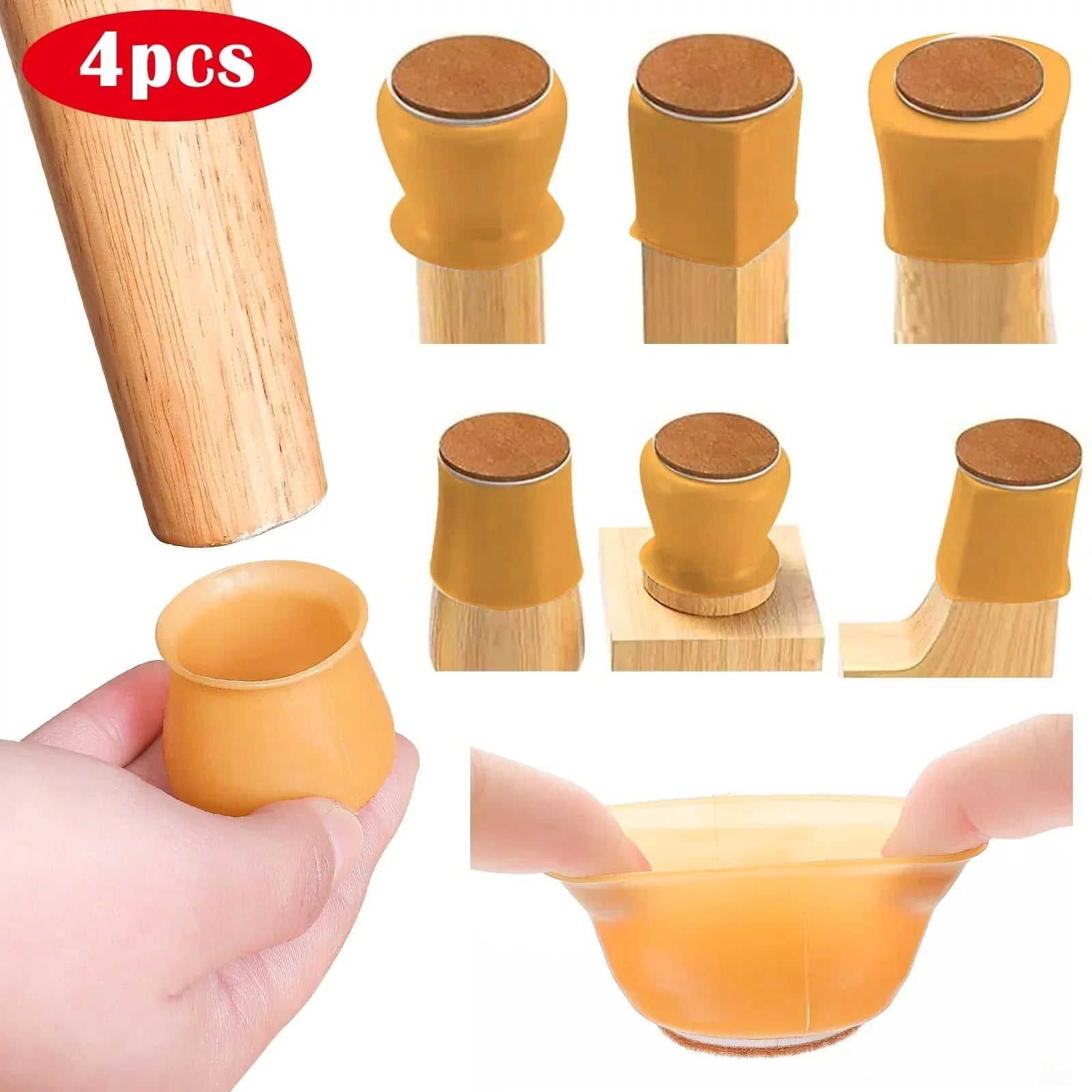 16pcs Silicone Furniture Leg Protectors: Floor Protection & Anti-slip Pads Anti Spier