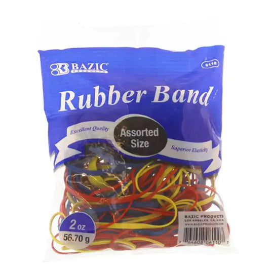 2 Oz./ 56.70 g Assorted Sizes and Colors Rubber Bands Anti Spier
