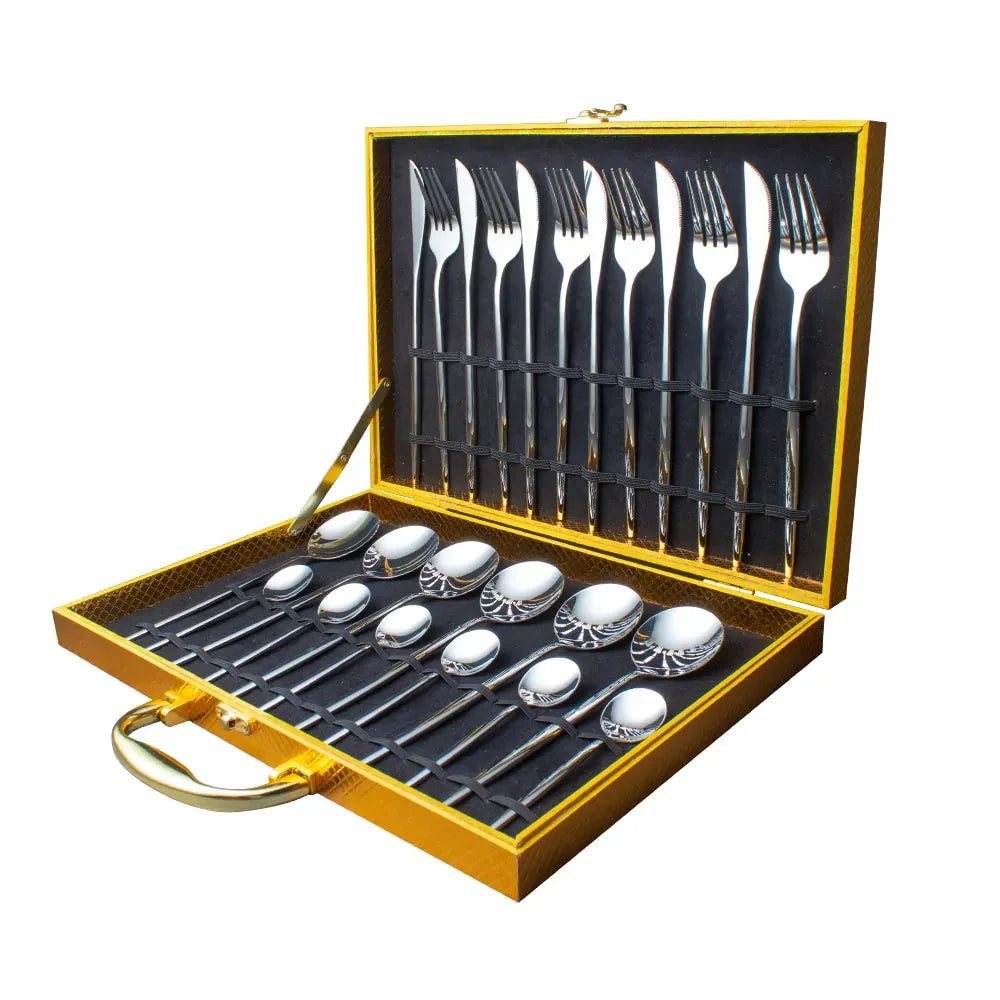 24 Pieces Luxury Cutlery Set Anti Spier