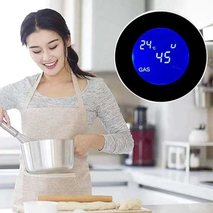 Wi-Fi Smart Natural Gas Detector - Digital LCD Temperature Display Gas Sensor for Home Kitchen Anti Spier