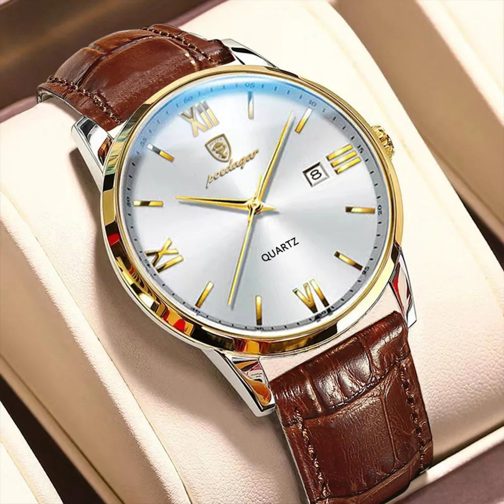 Leather Men Quartz Luxury Watches Anti Spier