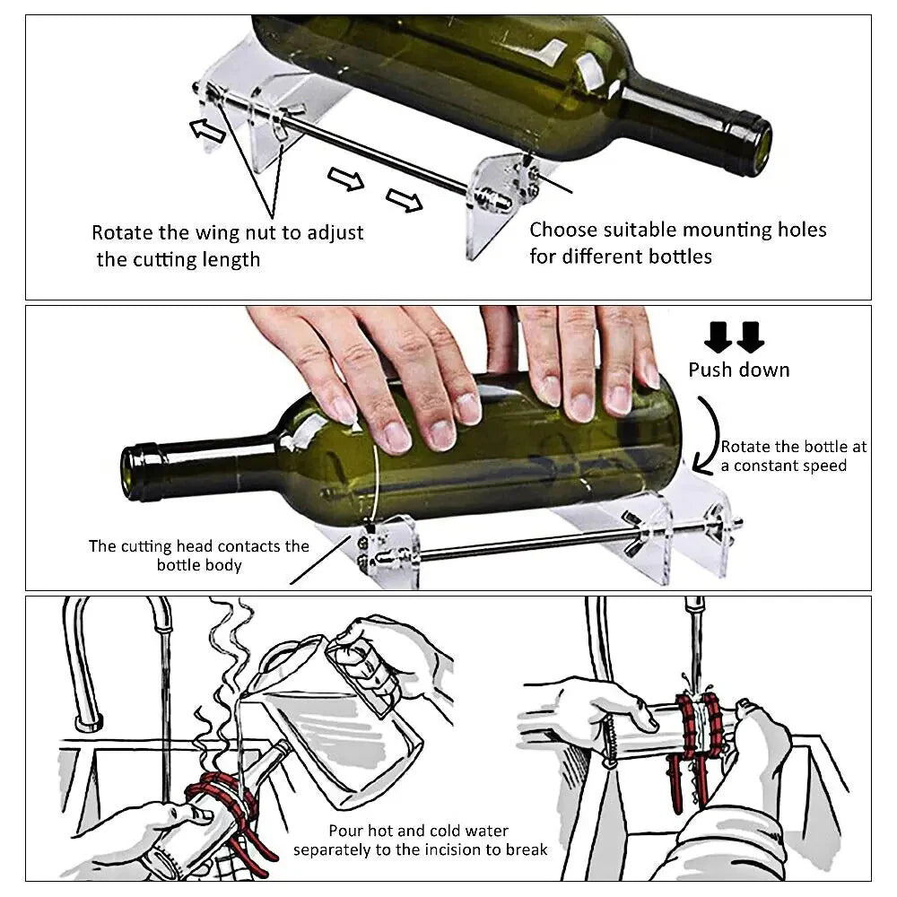 Glass Bottle Cutter Kit Beer Wine Jar DIY Cutting Machine Craft Recycle Tools US Anti Spier