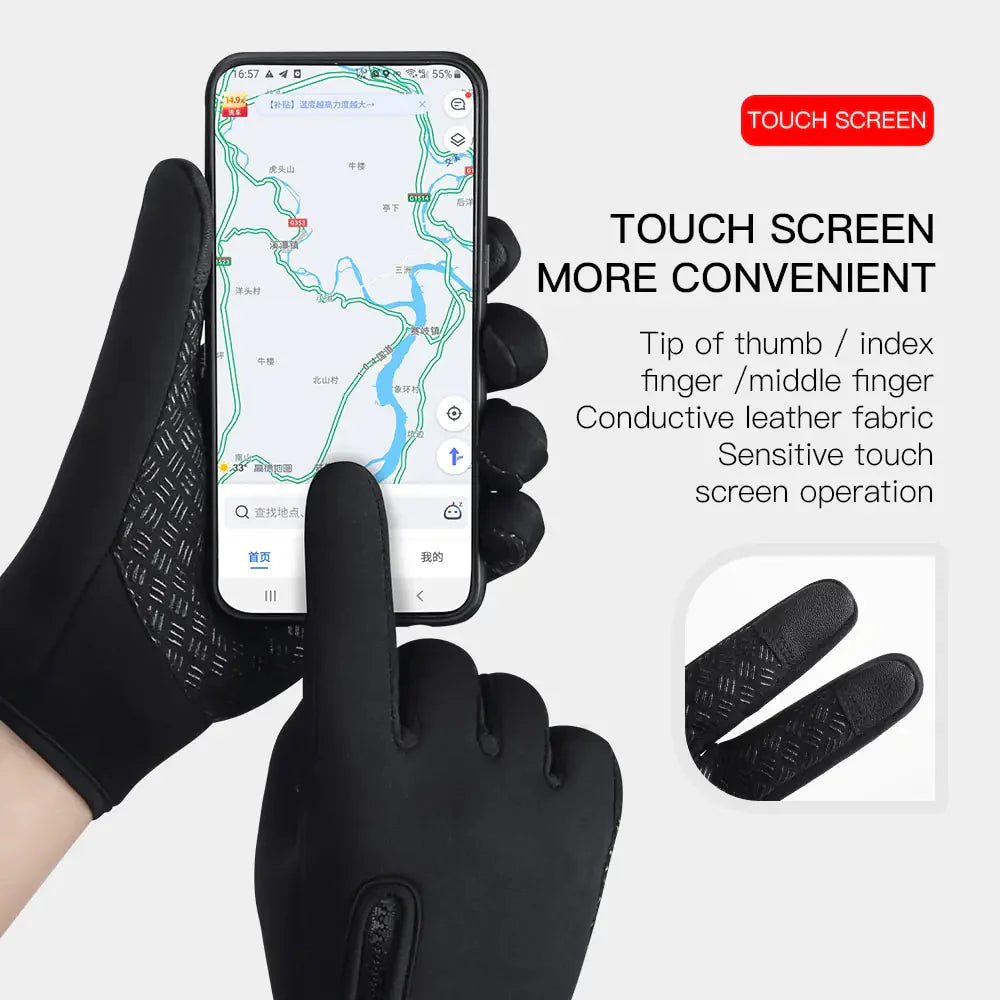 Unisex Touchscreen Thermal Full Finger Gloves Anti Spier