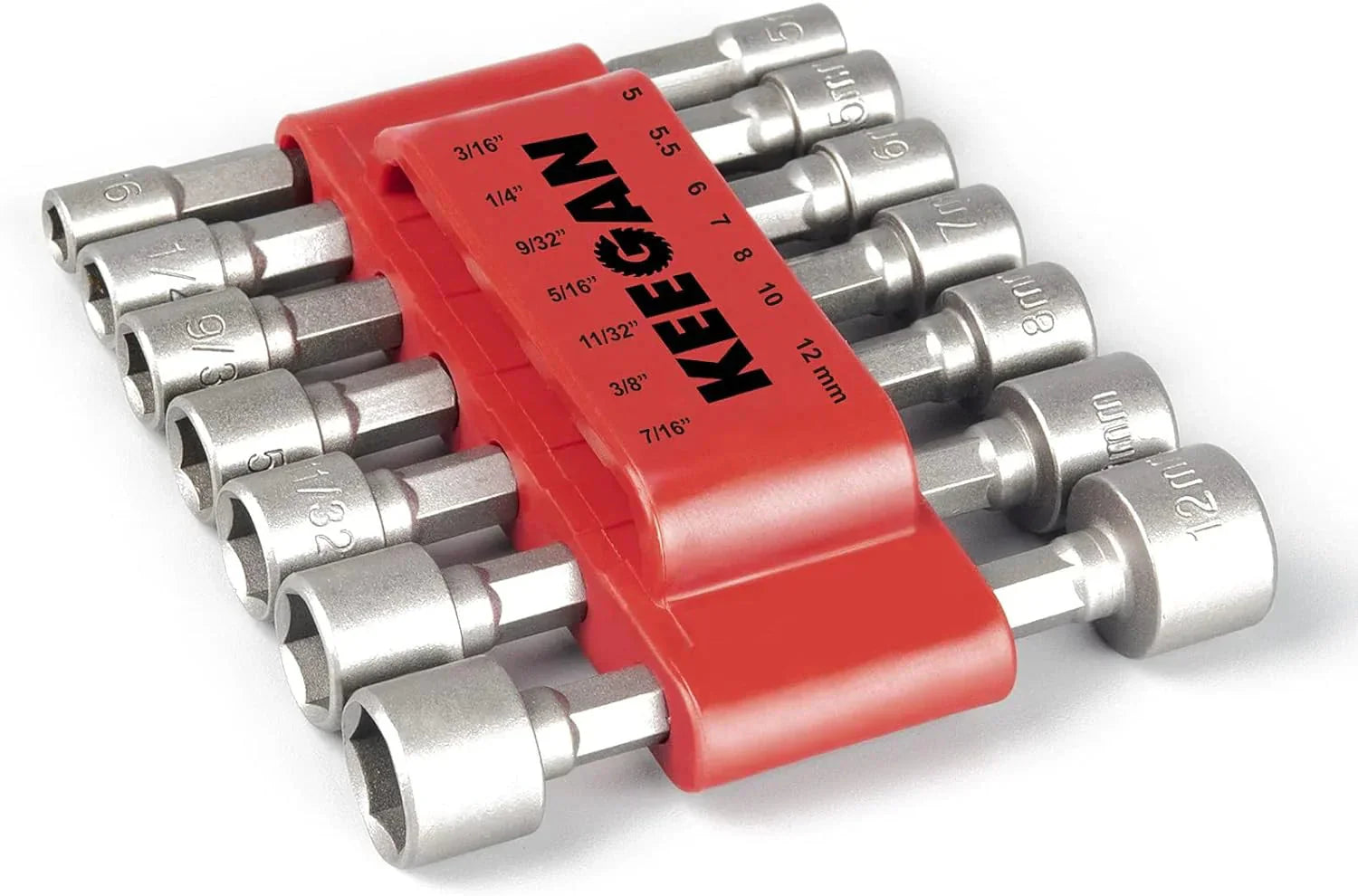 14 PCS Power Nut Driver Bit Set Quick Change MM & SAE Impact 1/4" Hex Shank USA Anti Spier