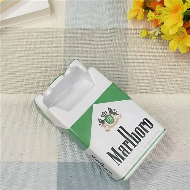 Retro Ceramic Cigarette Case Ashtray Anti Spier