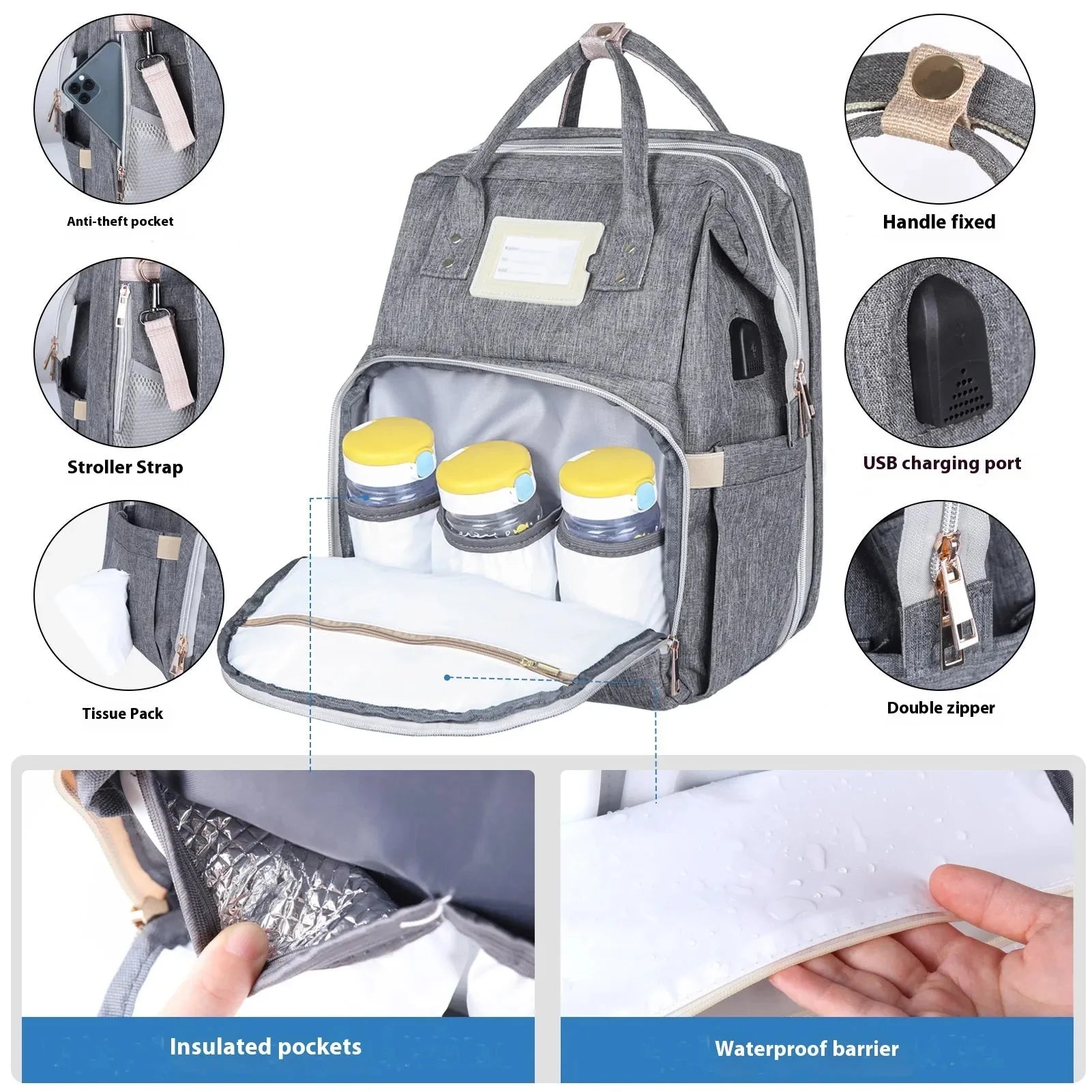 Large Multifunctional Mummy Backpack Anti Spier