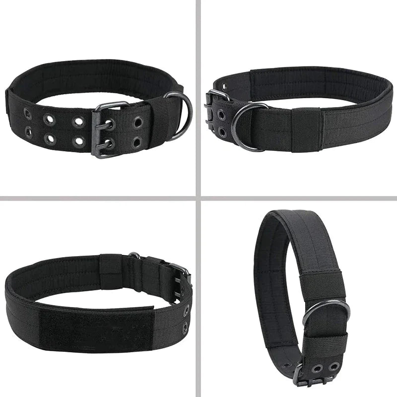 2" Wide Tactical Heavy Duty Nylon Large Dog Collar K9 Military With Metal Buckle Anti Spier