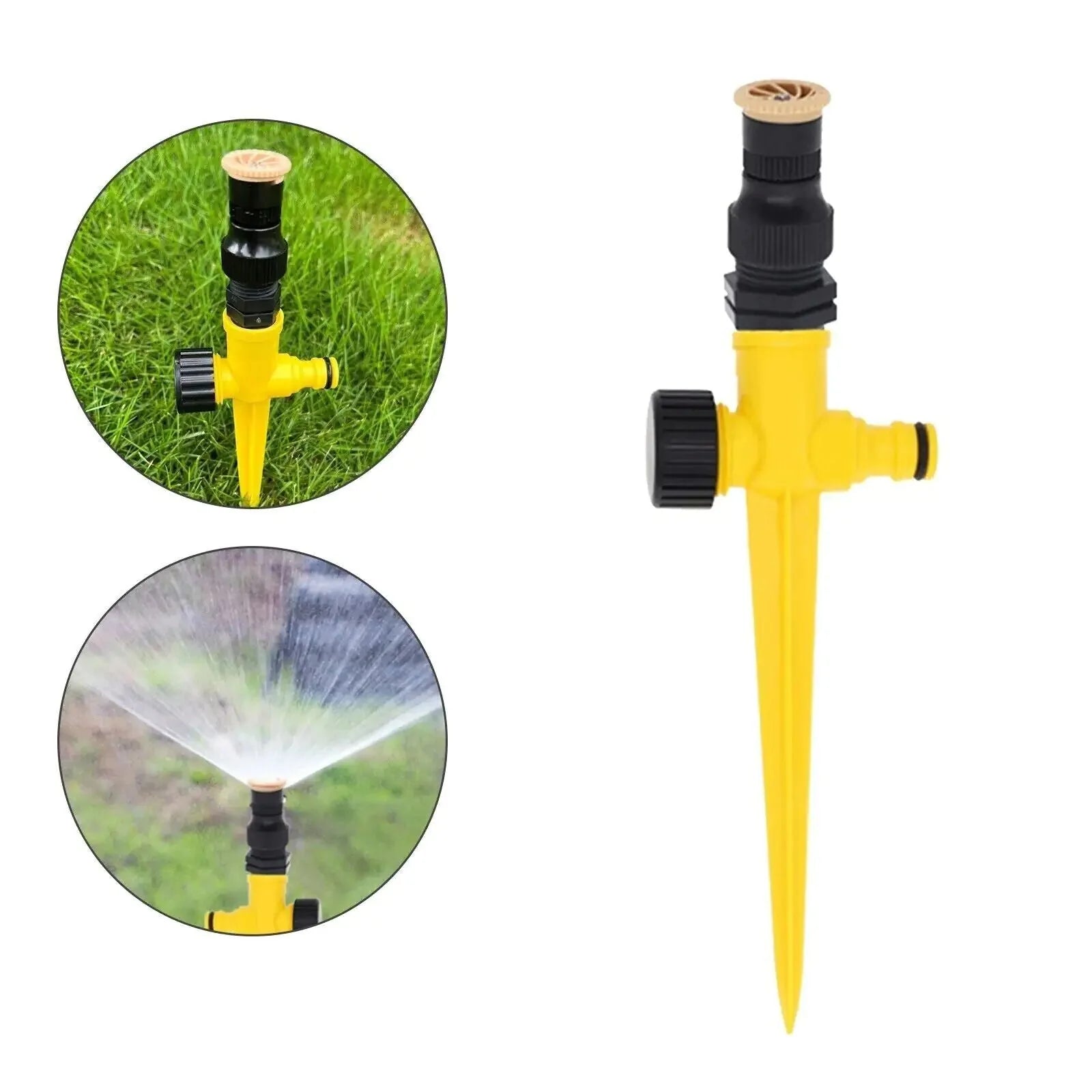 360° Rotation Auto Irrigation System Garden Lawn Sprinkler Patio Save Water USA Anti Spier