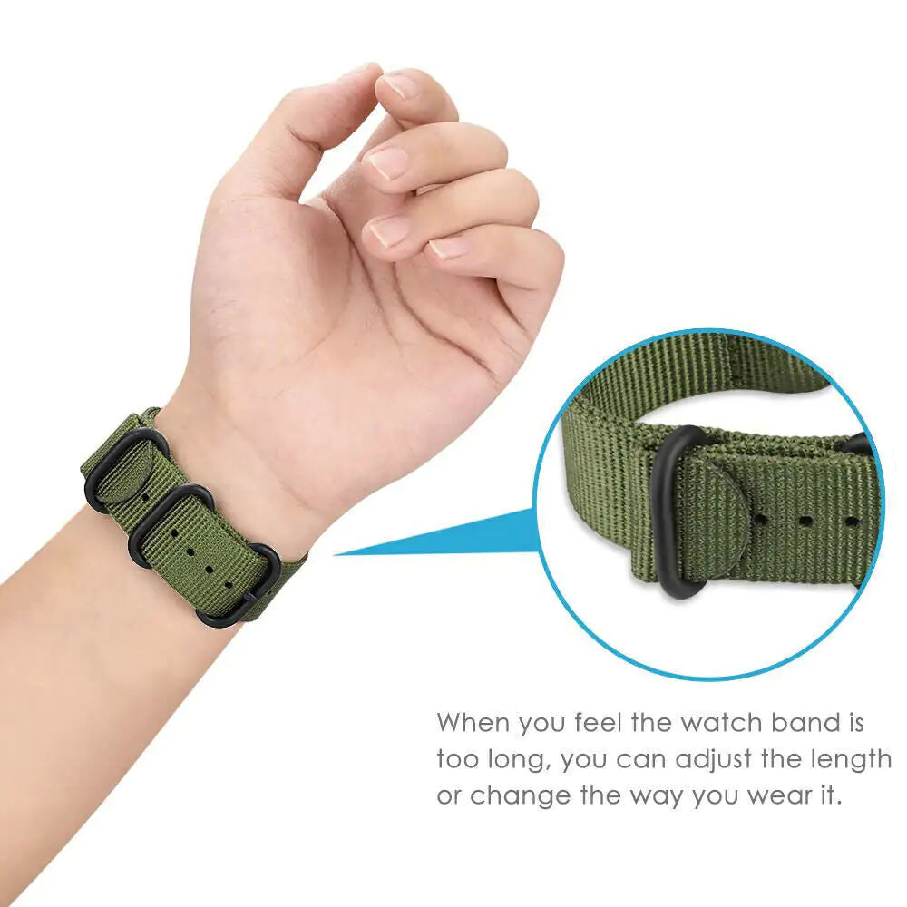 18mm 20mm 22mm Durable Military Woven Nylon Wrist Watch Band Quick Release Strap - Anti Spier 