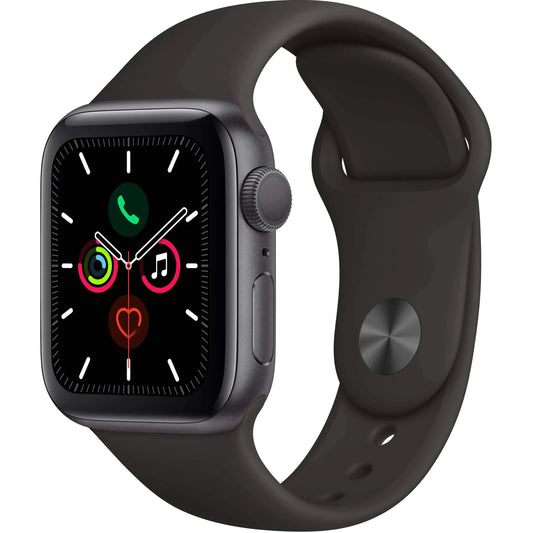 Apple Watch Series 4 (GPS 44MM) - Space Gray Aluminum Case with Black Sport Band (Renewed) Anti Spier