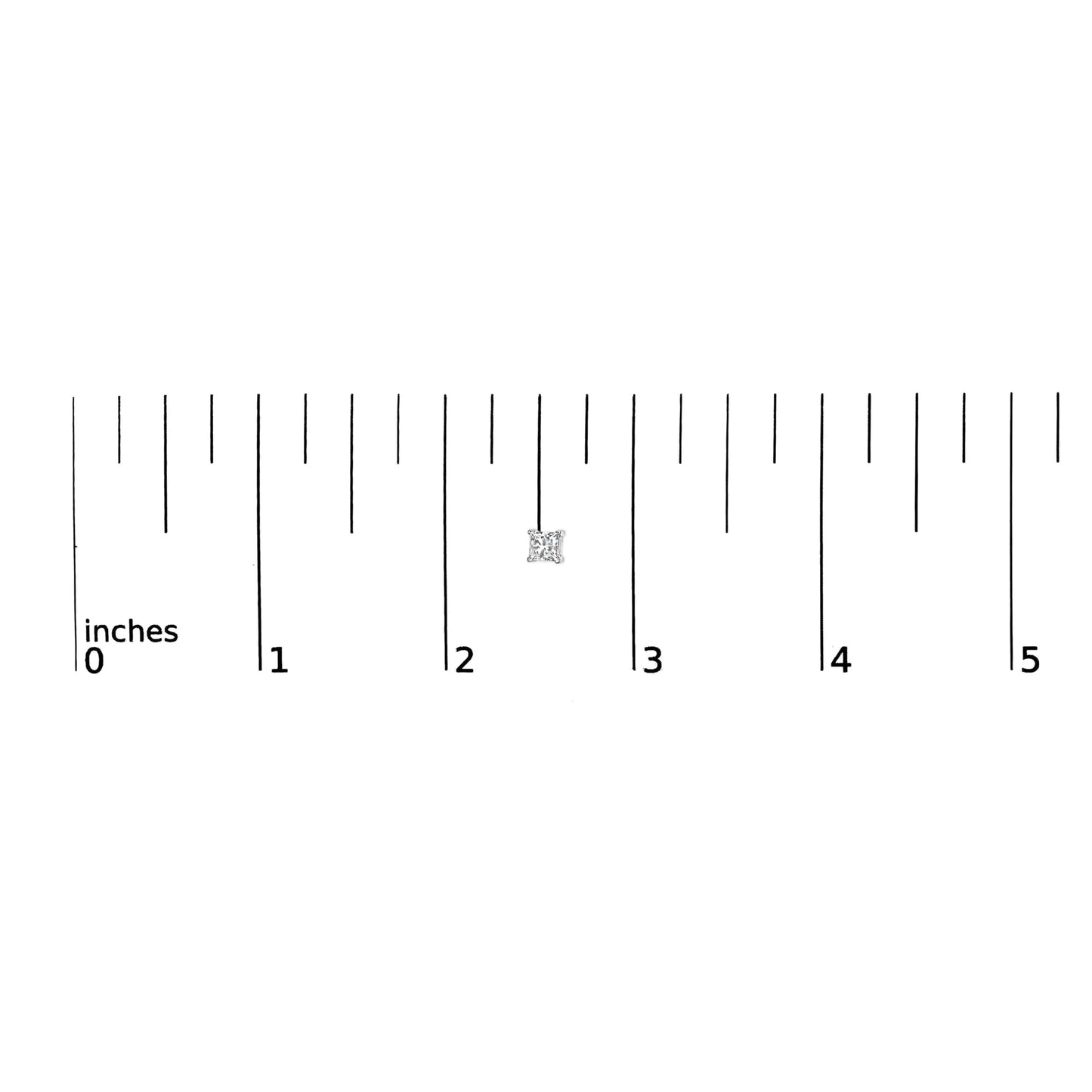 14K White Gold Princess Cut Lab-Grown Diamond Solitaire Stud Earrings (F-G Color, VS2-SI1 Clarity) - Anti Spier 