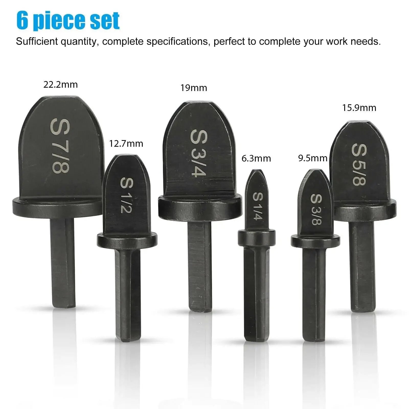 6x Swaging Tool Drill Bit Set Air Conditioner Copper Pipe Flaring Tube Expander Anti Spier