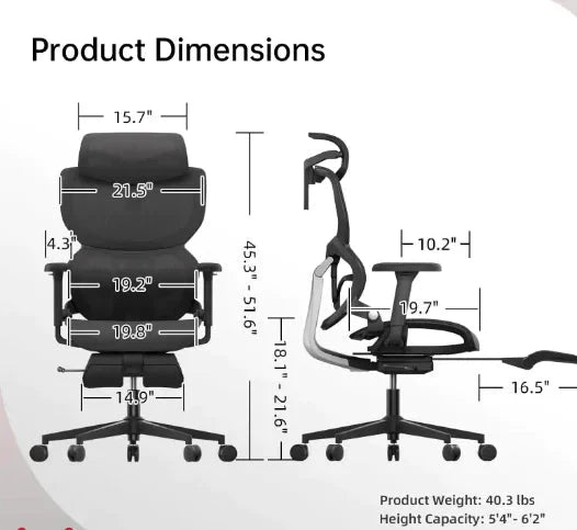 Ergonomic Office Chair With Footrest Anti Spier