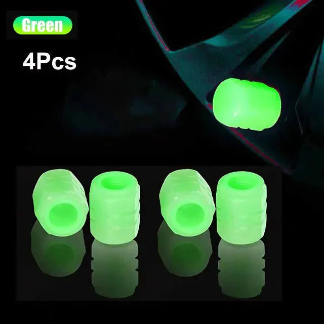 Glow in The Dark Tire Valve Caps Anti Spier