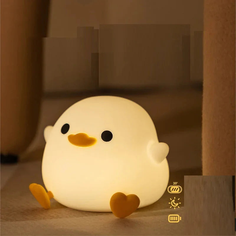 Doudou Duck Silicone Night Light Anti Spier