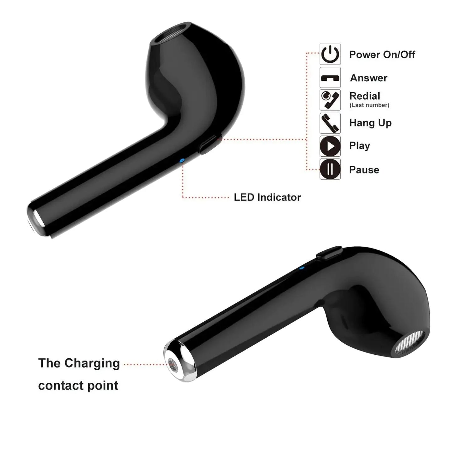 Dual Chamber Wireless Bluetooth Earphones With Charging Box Anti Spier
