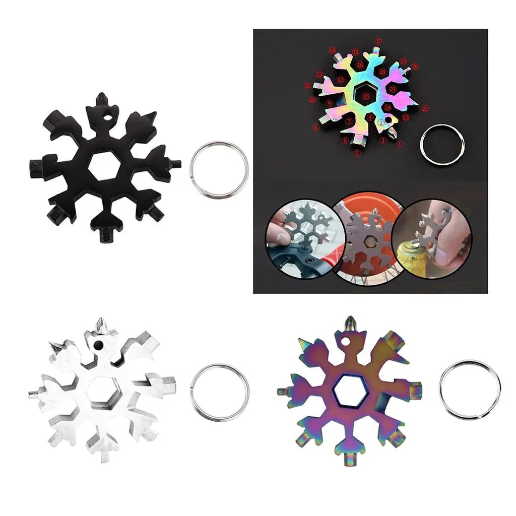 18-in-1 Snowflake Multi-Tool: Outdoor Camping Wrench, Bottle Opener, Screwdriver Anti Spier