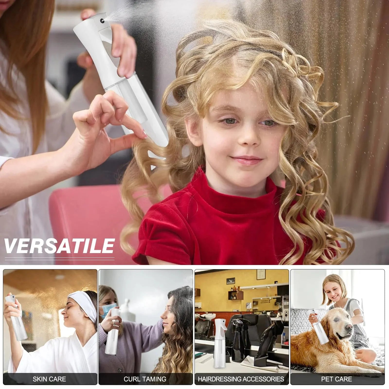 Continuous Spray Bottle for Hair (10.1oz/300ml) 2 Pack Home Essentials Spray Bottles For Cleaning Empty Ultra Fine Water Mister Sprayer For Hairstyling Garden Plants Curly Hair Perfume Etc Anti Spier