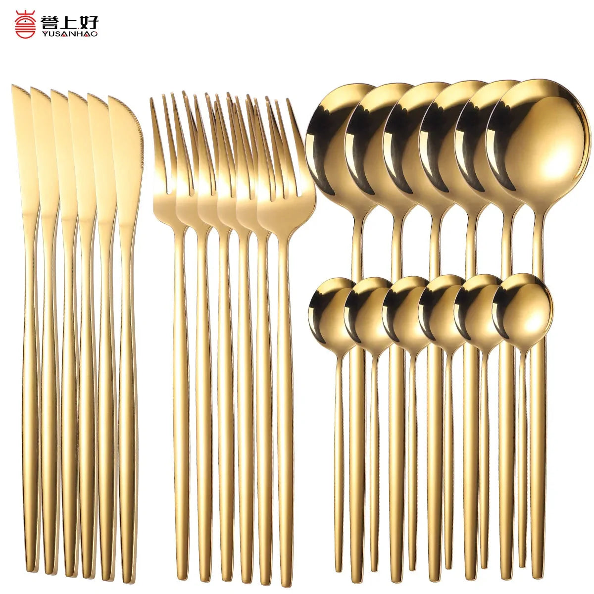 24 Pieces Luxury Cutlery Set Anti Spier