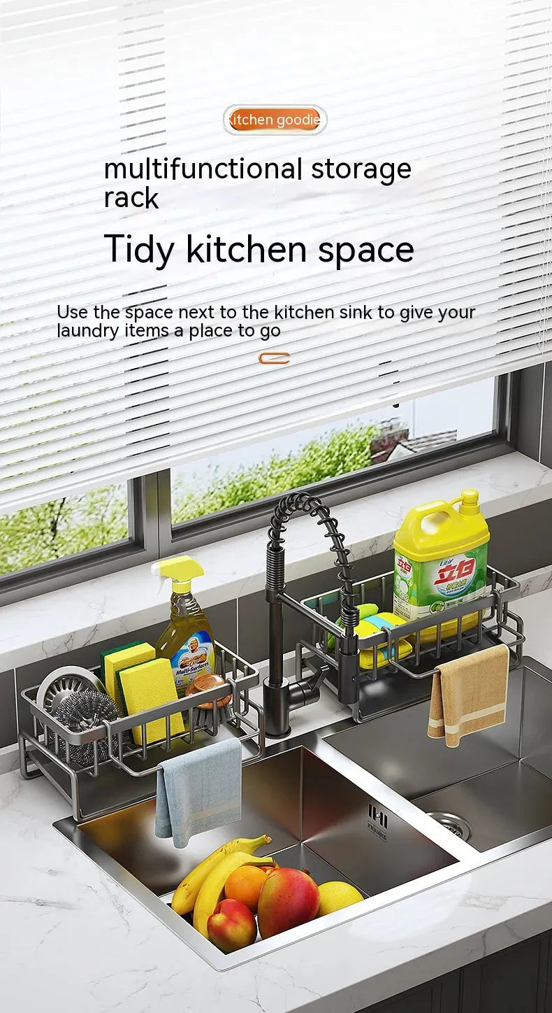 Multi-Functional Kitchen Sink Storage & Drainage Rack Anti Spier