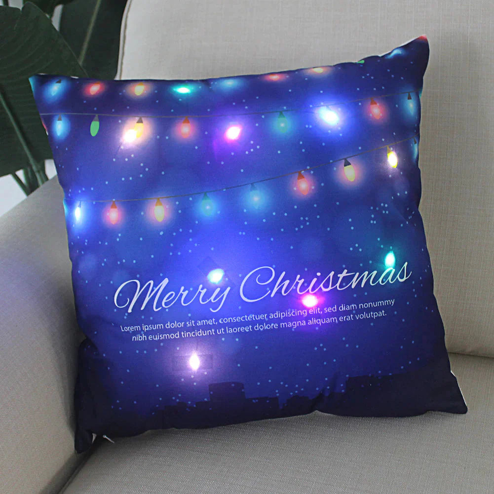 Super Soft Plush Christmas LED Lantern Pillowcase Anti Spier