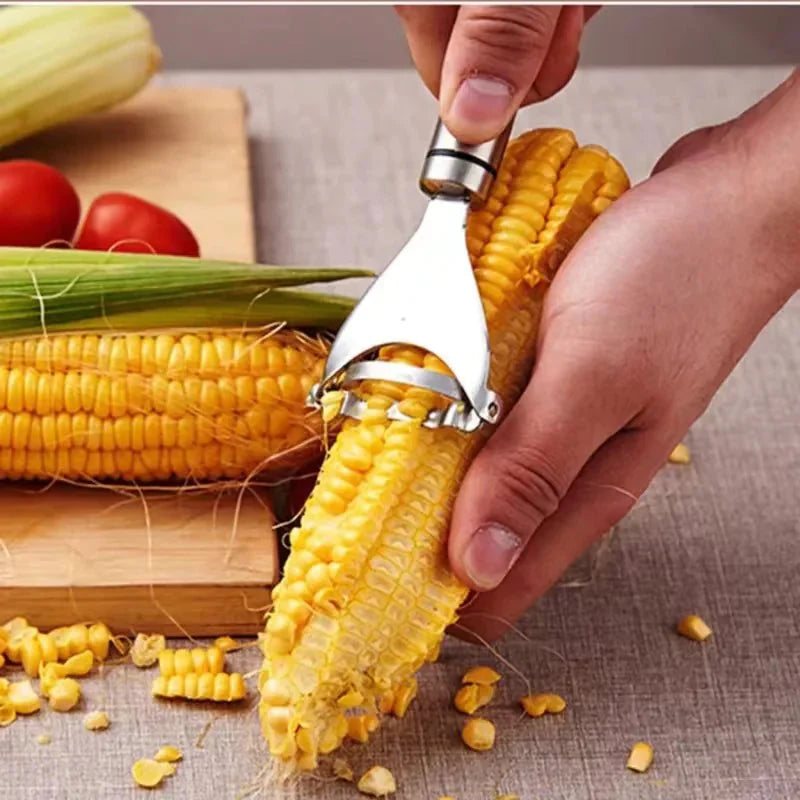 2x Corn Cob Peeler Stainless Steel Thresher Stripper Remover Kitchen Cutter Tool Anti Spier