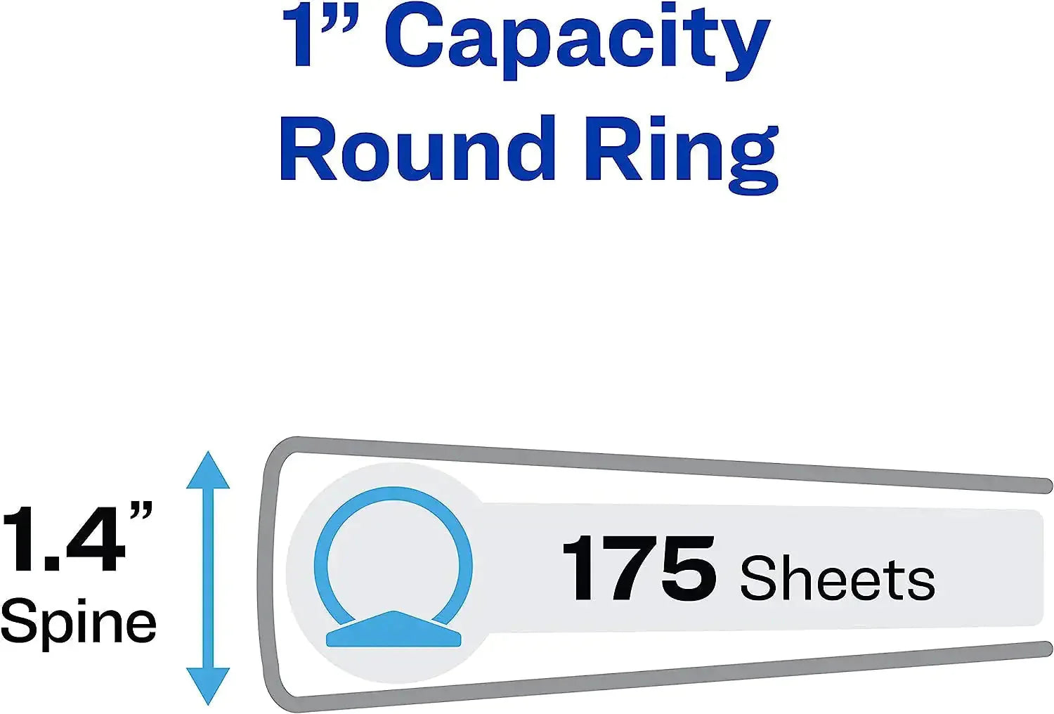 3 Ring Binder- 1" - Blue Anti Spier